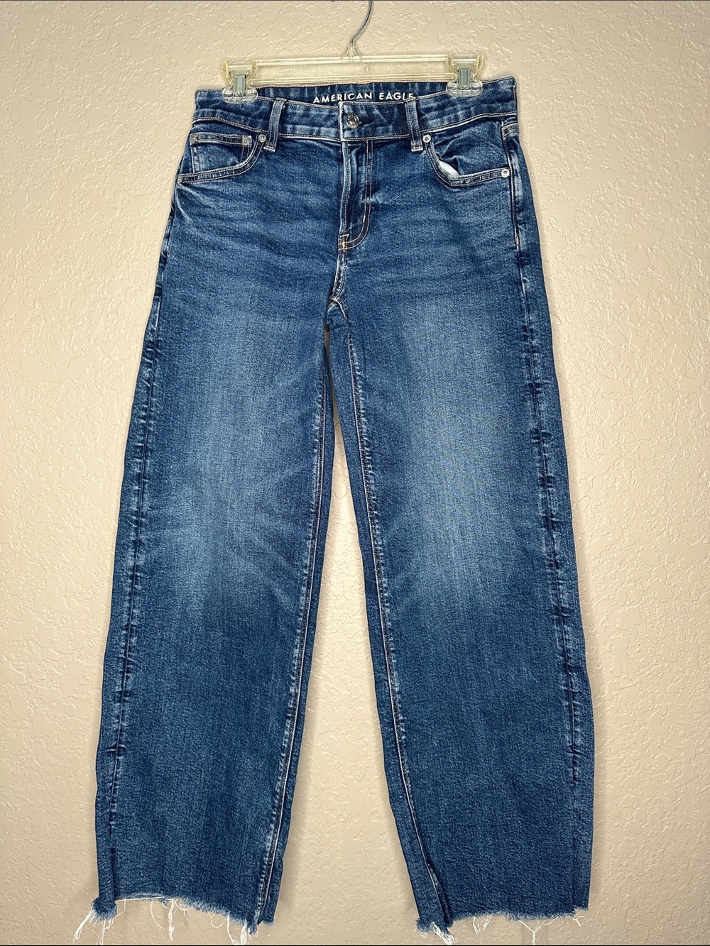 American Eagle stretch low rise baggy wide leg jeans